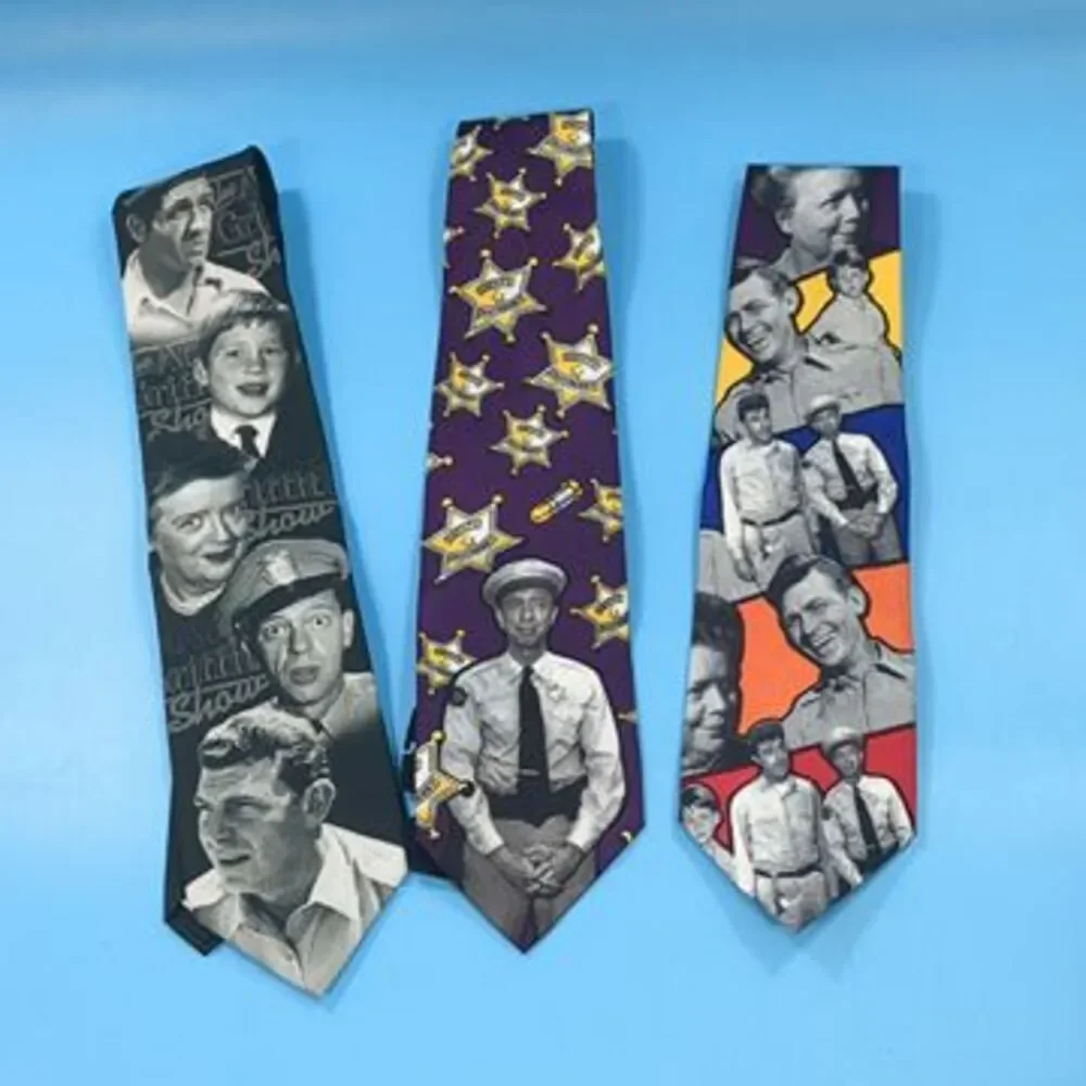 Andy Griffith Mayberry Ties - Set of 3 - TV LAND and Ralph Marlin NEW Novelty